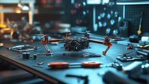 Drone en construction sur table