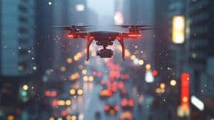 Drone au-dessus de la ville