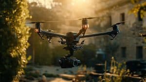 Drone volant en extérieur