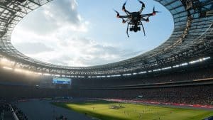 Drone match stade aérien