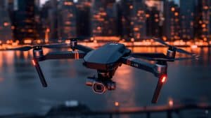Drone avancé en vol urbain