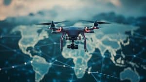 Drone et carte mondiale