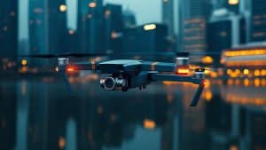 Drone urbain en soirée