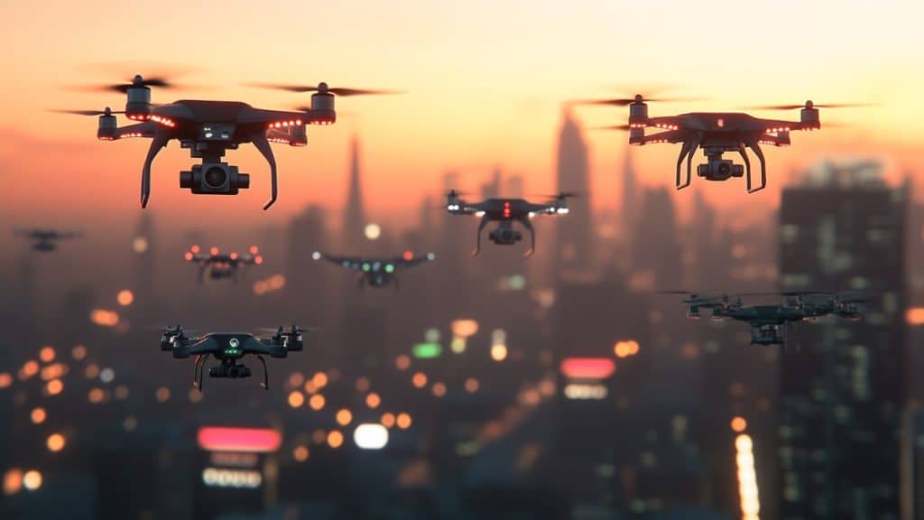 Drones en vol