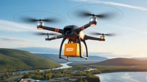 Drone transportant un colis