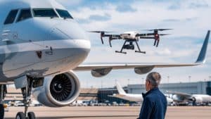 Drone et ingénieur avion