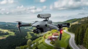 Drone survolant des paysages ruraux