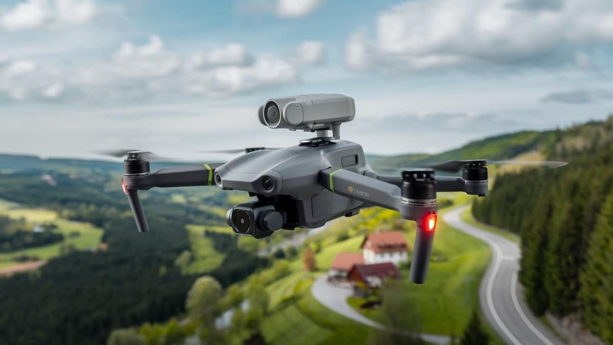 Drone survolant des paysages ruraux