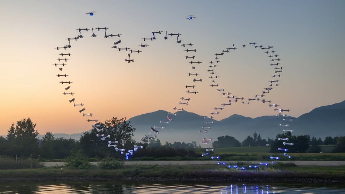 Formation de drones lumineux