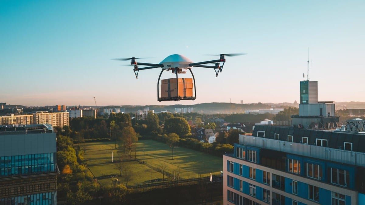 Drone transportant un colis