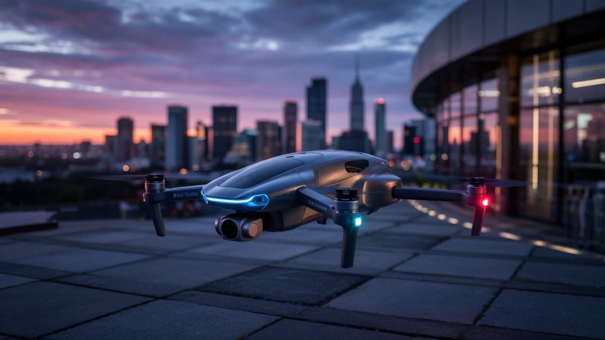 Drone futuriste en ville