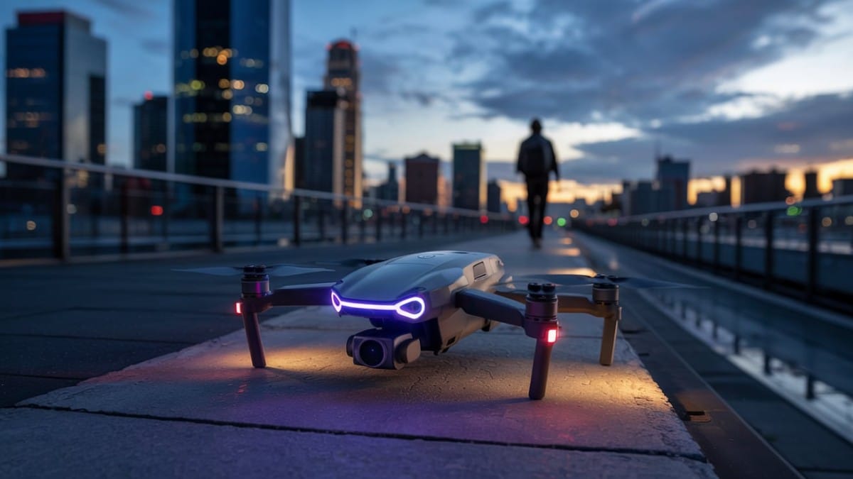 Drone posé en ville