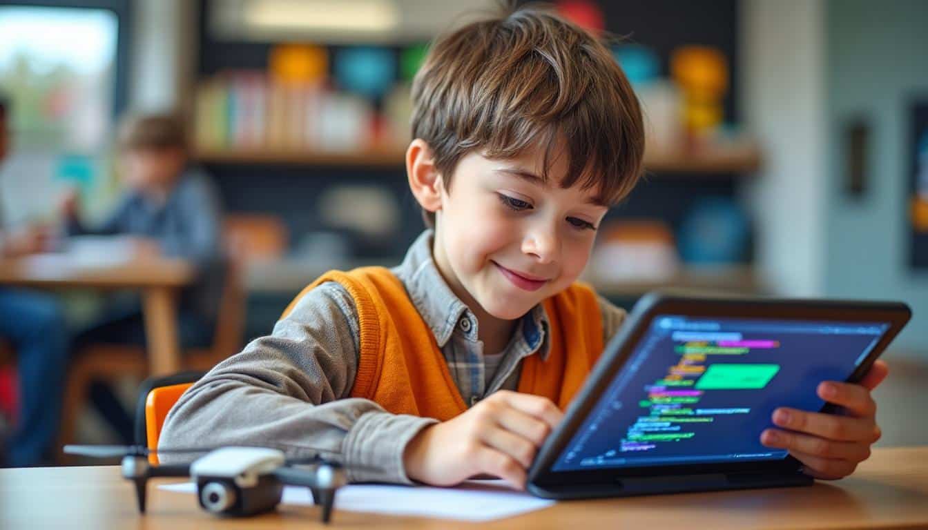 découvrez une initiation ludique au code pour enfants en pilotant un drone avec scratch. apprenez en jouant et développez vos compétences en programmation de manière amusante et interactive.