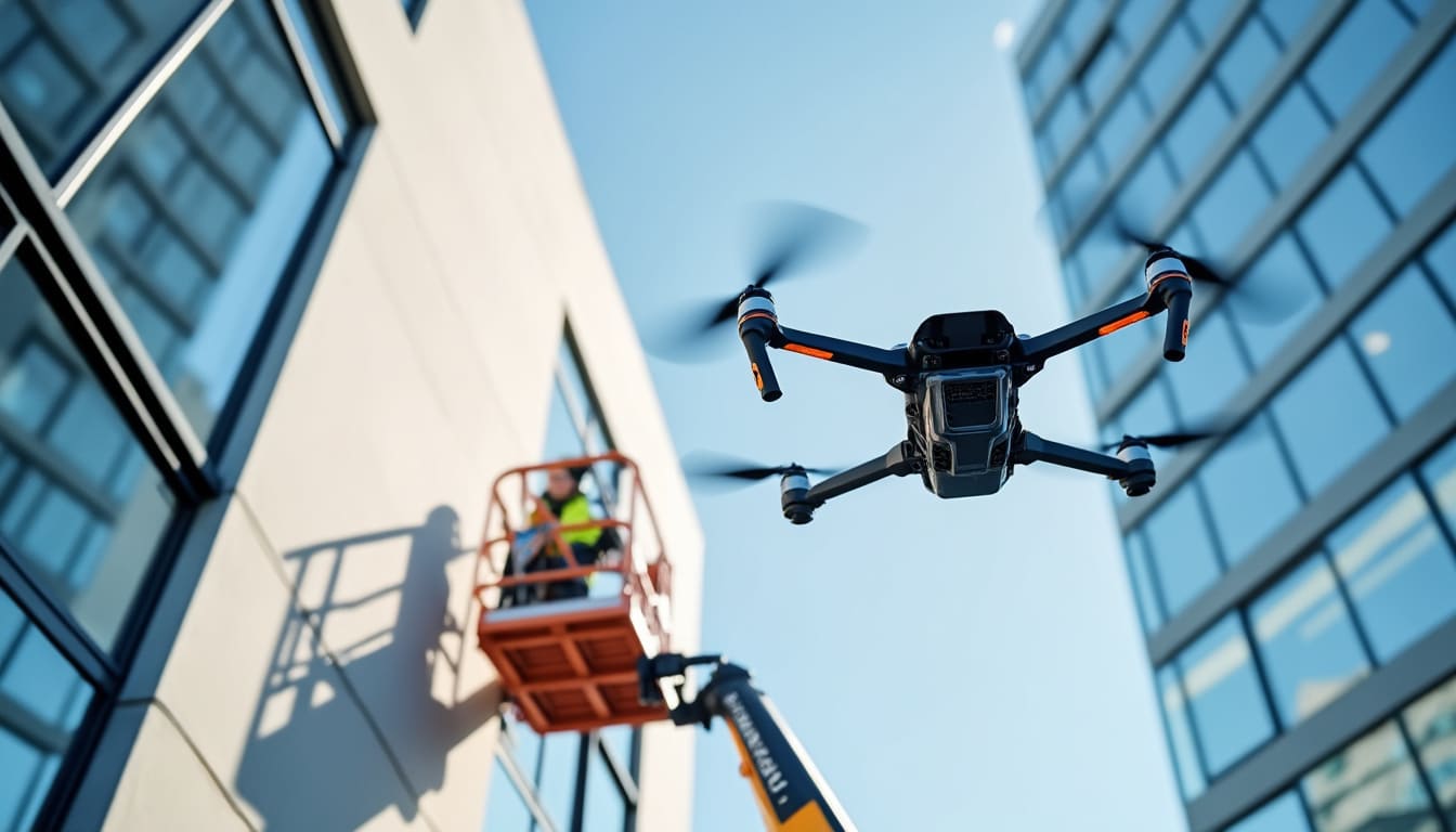 découvrez comment l'utilisation du nettoyage par drone réduit efficacement les coûts liés à l'entretien des nacelles élévatrices, optimisant ainsi temps et ressources.
