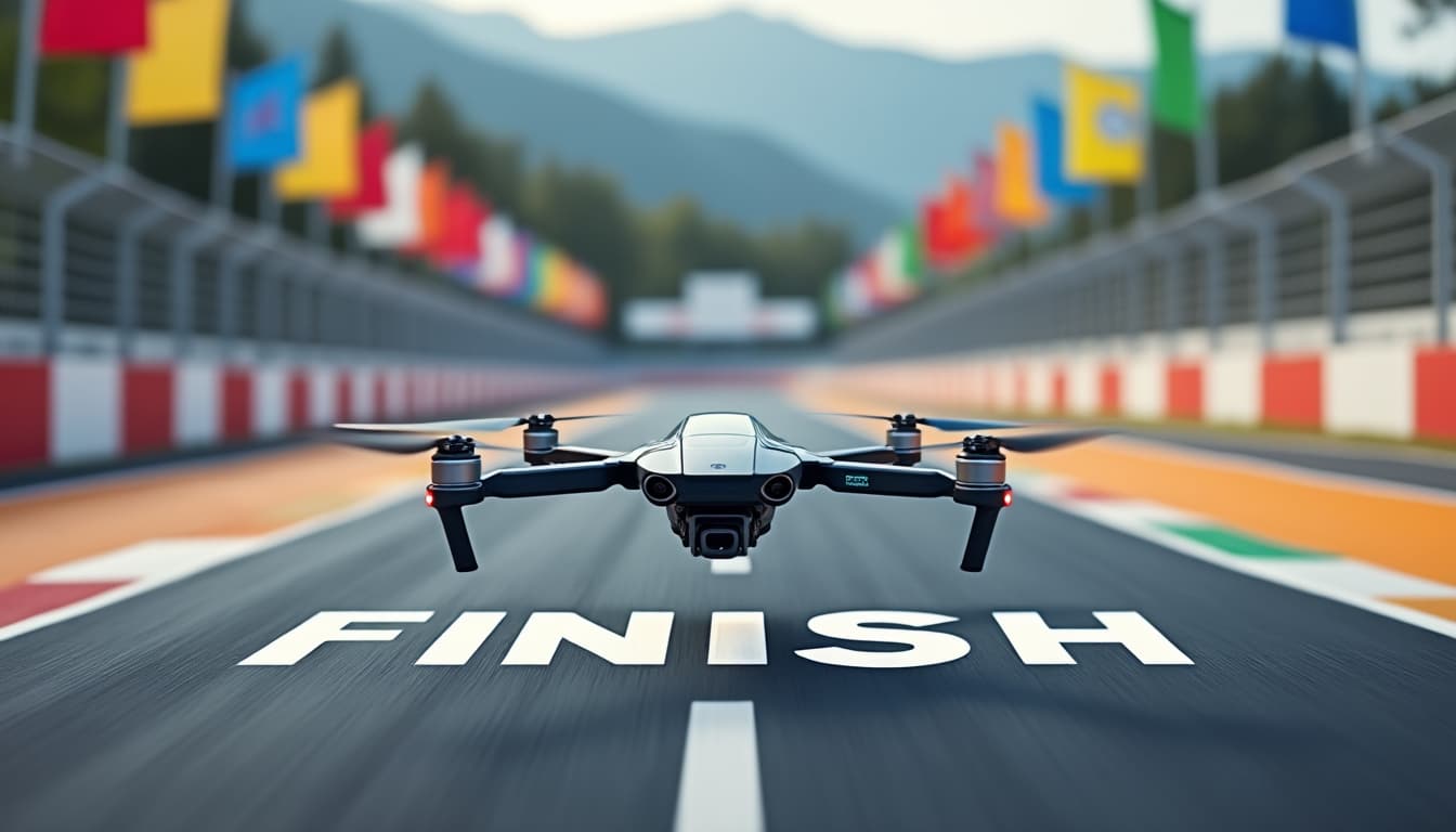 découvrez comment le transpondeur du drone de course valide avec précision le franchissement de la ligne d'arrivée, assurant un suivi fiable et en temps réel des performances.