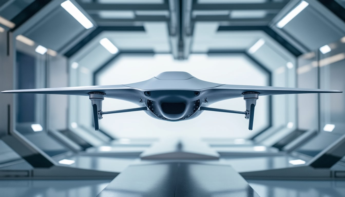 découvrez l'étude de la réduction de la traînée aérodynamique pour drones de vitesse, réalisée en soufflerie afin d'optimiser leurs performances et leur efficacité.