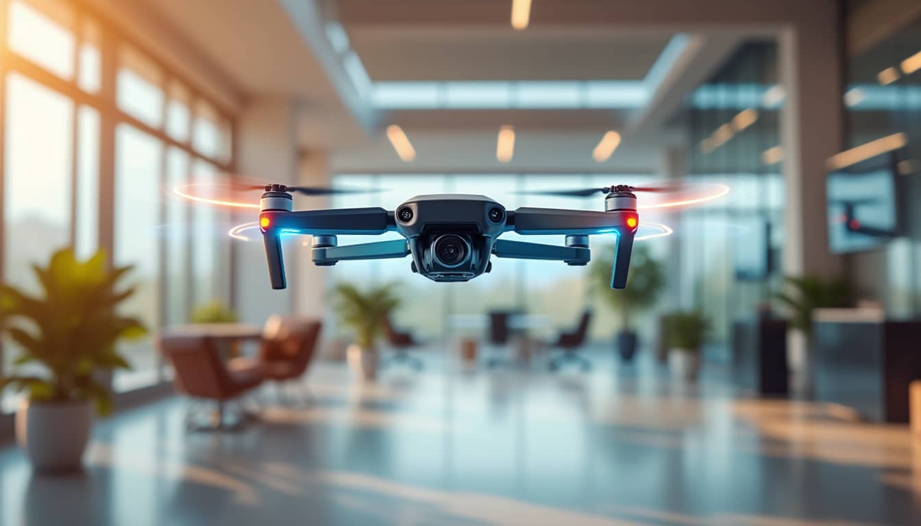 découvrez comment le mini drone utilise des capteurs de positionnement pour assurer un vol d'intérieur sécurisé et précis, garantissant une expérience de pilotage optimale et sans risque.