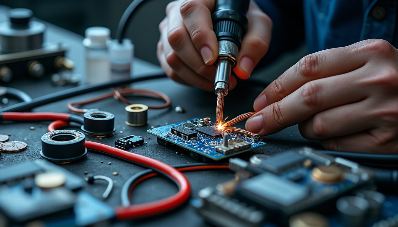 découvrez l'importance de la soudure des câbles d'alimentation aux diamètres appropriés pour assurer la fiabilité et la performance lors de la fabrication de drones.