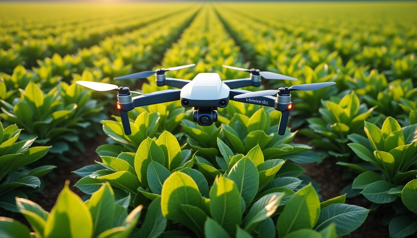 analyse du stress hydrique des cultures agricoles grâce à la réflectance mesurée par un drone autonome pour une gestion optimisée de l'irrigation.